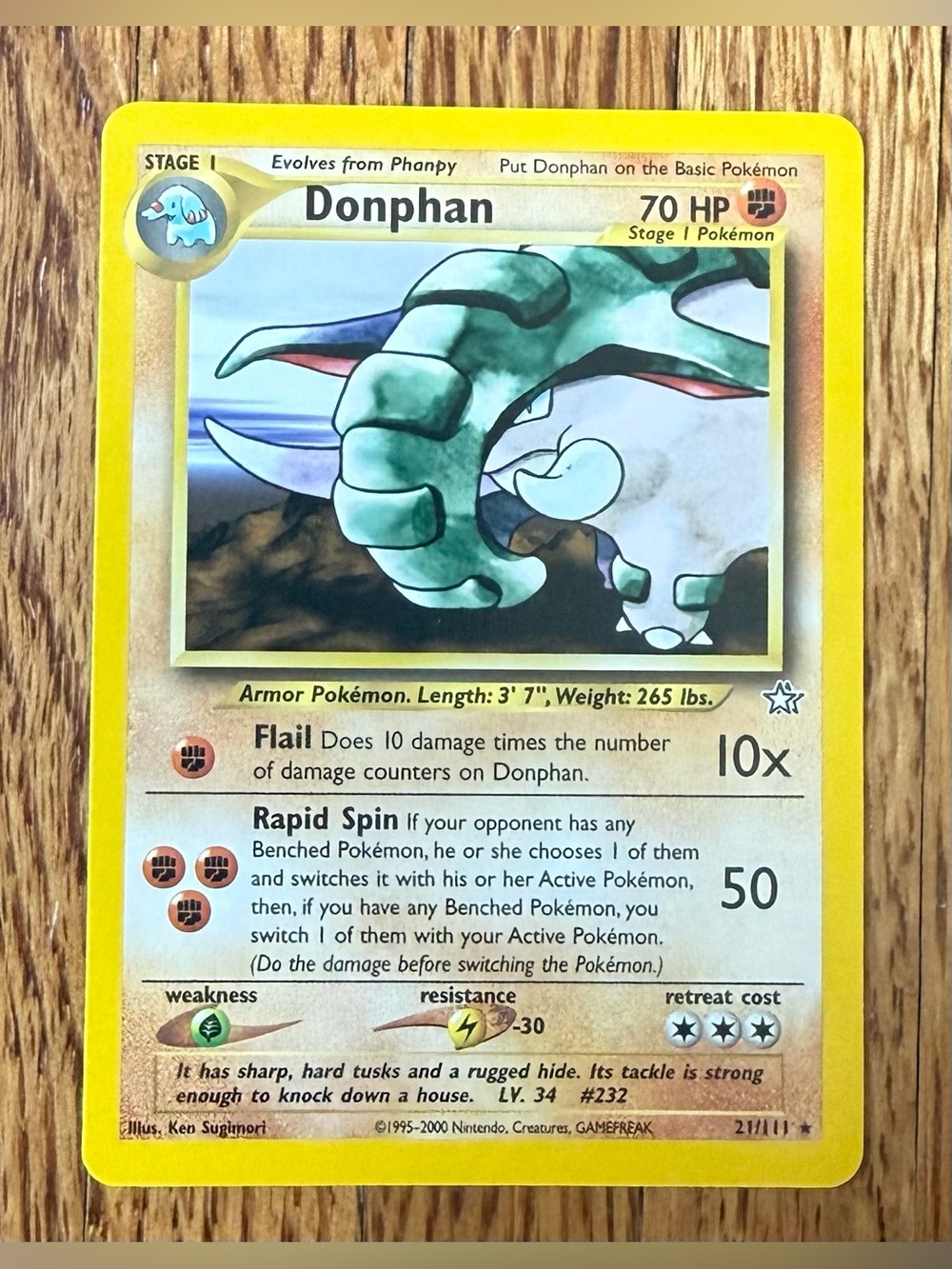 2000 Pokemon - Neo Genesis Donphan #21 Rare